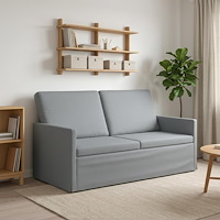 vidaXL Soffa för 2 personer Ljusgrå 150 x 81 x 82 cm Tyg
