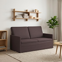 vidaXL Soffa för 2 personer Mörkbrun 150 x 81 x 82 cm Tyg