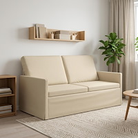 vidaXL Soffa för 2 personer Gräddvit 150 x 81 x 82 cm Tyg