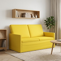 vidaXL Soffa för 2 personer Ljusgul 150 x 81 x 82 cm Tyg