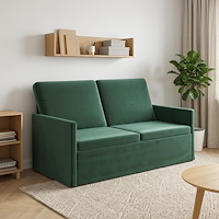 vidaXL Soffa för 2 personer Mörkgrön 150 x 81 x 82 cm Sammet (V)