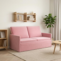 vidaXL Soffa för 2 personer Rosa 150 x 81 x 82 cm Sammet (V)