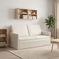 vidaXL Soffa för 2 personer Gräddvit 150 x 81 x 82 cm Sammet (V)