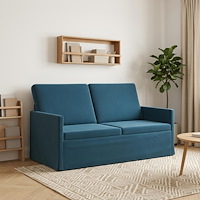 vidaXL Soffa för 2 personer Blå 150 x 81 x 82 cm Sammet (V)