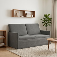 vidaXL Soffa för 2 personer Mörkgrå 150 x 81 x 82 cm Kordread tyg