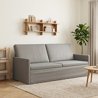 vidaXL 3-sitssoffa Ljusgrå 190 x 81 x 82 cm Sammet (V)