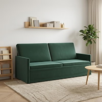 vidaXL 3-sitssoffa Mörkgrön 190 x 81 x 82 cm Sammet (V)