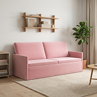 vidaXL 3-sitssoffa Rosa 190 x 81 x 82 cm Sammet (V)