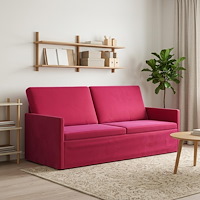vidaXL 3-sitssoffa Vinröd 190 x 81 x 82 cm Sammet (V)