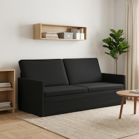 vidaXL 3-sitssoffa Svart 190 x 81 x 82 cm Sammet (V)