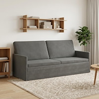 vidaXL 3-sitssoffa Mörkgrå 190 x 81 x 82 cm Kordread tyg