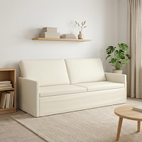 vidaXL 3-sitssoffa Gräddvit 190 x 81 x 82 cm Kordread tyg