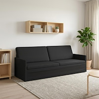 vidaXL 3-sitssoffa Svart 220 x 81 x 82 cm Tyg