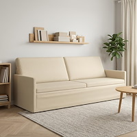 vidaXL 3-sitssoffa Gräddvit 220 x 81 x 82 cm Tyg
