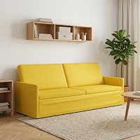 vidaXL 3-sitssoffa Ljusgul 220 x 81 x 82 cm Tyg