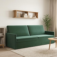 vidaXL 3-sitssoffa Mörkgrön 220 x 81 x 82 cm Sammet (V)