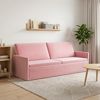 vidaXL 3-sitssoffa Rosa 220 x 81 x 82 cm Sammet (V)