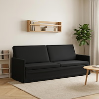 vidaXL 3-sitssoffa Svart 220 x 81 x 82 cm Sammet (V)