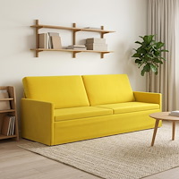 vidaXL 3-sitssoffa Gul 220 x 81 x 82 cm Sammet (V)
