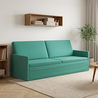 vidaXL 3-sitssoffa Turkos 220 x 81 x 82 cm Sammet (V)