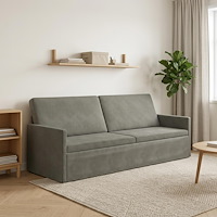 vidaXL 3-sitssoffa Ljusgrå 220 x 81 x 82 cm Kordread tyg