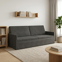 vidaXL 3-sitssoffa Mörkgrå 220 x 81 x 82 cm Kordread tyg