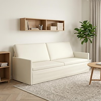 vidaXL 3-sitssoffa Gräddvit 220 x 81 x 82 cm Kordread tyg