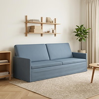 vidaXL 3-sitssoffa Blå 220 x 81 x 82 cm Kordread tyg