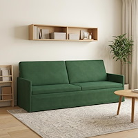 vidaXL 3-sitssoffa Jungelgrön 220 x 81 x 82 cm Kordread tyg