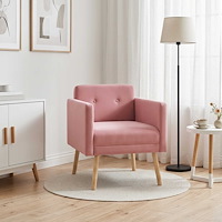 vidaXL Accentstol Rosa Sammet
