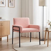vidaXL Accentstol Rosa Bouclé