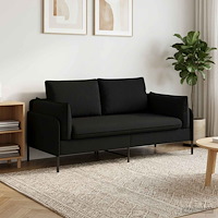vidaXL 2-sits soffa Svart 188 x 81 x 89 cm Tyg