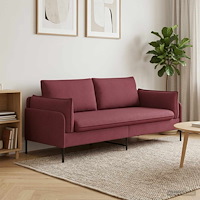 vidaXL 2-sits soffa Vinröd 188 x 81 x 89 cm Tyg