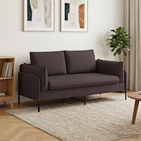 vidaXL 2-sits soffa Mörkbrun 188 x 81 x 89 cm Tyg