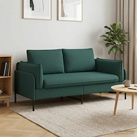 vidaXL 2-sits soffa Mörkgrön 188 x 81 x 89 cm Tyg