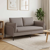 vidaXL 2-sits soffa Taupe 188 x 81 x 89 cm Tyg