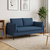 vidaXL 2-sits soffa Blå 188 x 81 x 89 cm Tyg