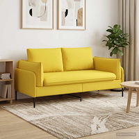 vidaXL 2-sits soffa Ljusgul 188 x 81 x 89 cm Tyg