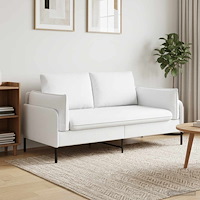 vidaXL 2-sits soffa Vit 188 x 81 x 89 cm Tyg
