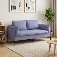 vidaXL 2-sits soffa Jeansblå 188 x 81 x 89 cm Tyg