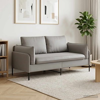 vidaXL 2-sits soffa 2-sits Ljusgrå 188 x 81 x 89 cm Sammet