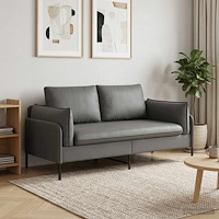 vidaXL 2-sits soffa 2-sits Mörkgrå 188 x 81 x 89 cm Sammet