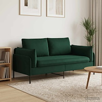 vidaXL 2-sits soffa 2-sits Mörkgrön 188 x 81 x 89 cm Sammet