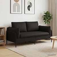 vidaXL 2-sits soffa 2-sits Svart 188 x 81 x 89 cm Sammet