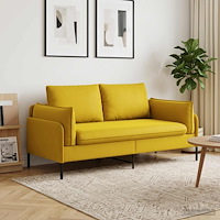 vidaXL 2-sits soffa 2-sits Gul 188 x 81 x 89 cm Sammet