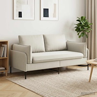 vidaXL 2-sits soffa 2-sits Gräddvit 188 x 81 x 89 cm Sammet