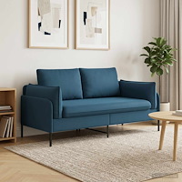 vidaXL 2-sits soffa 2-sits Blå 188 x 81 x 89 cm Sammet