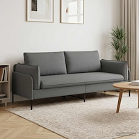 vidaXL 3-Sits soffa Mörkgrå 222 x 81 x 89 cm Tyg