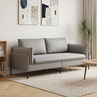vidaXL 3-Sits soffa Ljusgrå 222 x 81 x 89 cm Sammet