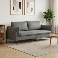 vidaXL 3-Sits soffa 3-sits Mörkgrå 222 x 81 x 89 cm Sammet